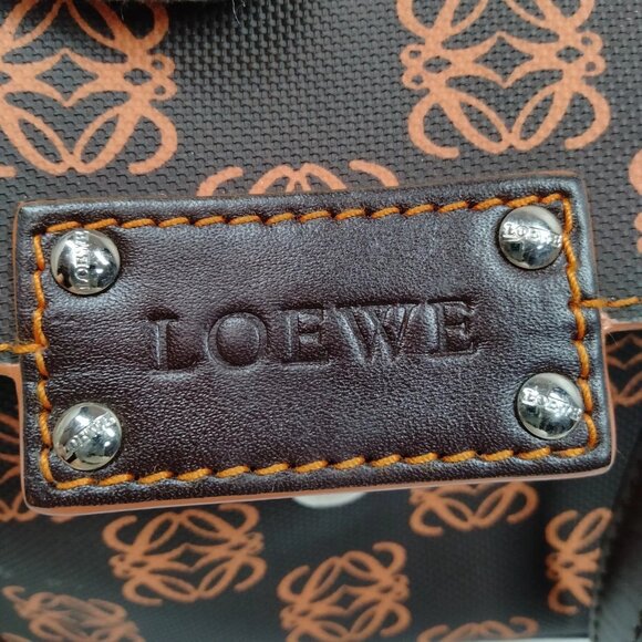 (L3) Authentic Loewe Crossbody Bag Brown PVC Luxury Vintage Designer Handbag - Picture 7 of 9